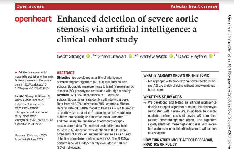 Enhancing detect of AS via AI_Strange et al_2023